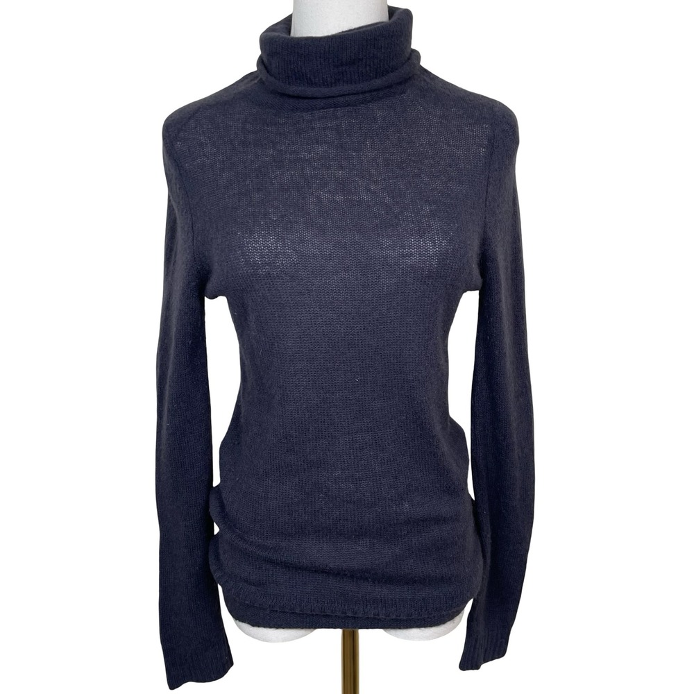 The White Company 100% Cashmere Turtleneck Sweater Women XS Charcoal Gray